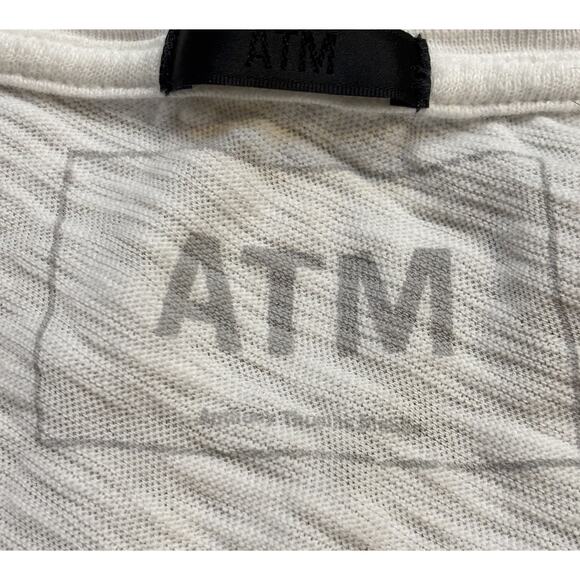 ATM Anthony Thomas Melillo Long Sleeve Slub Tee Medium Distressed White - Picture 2 of 6